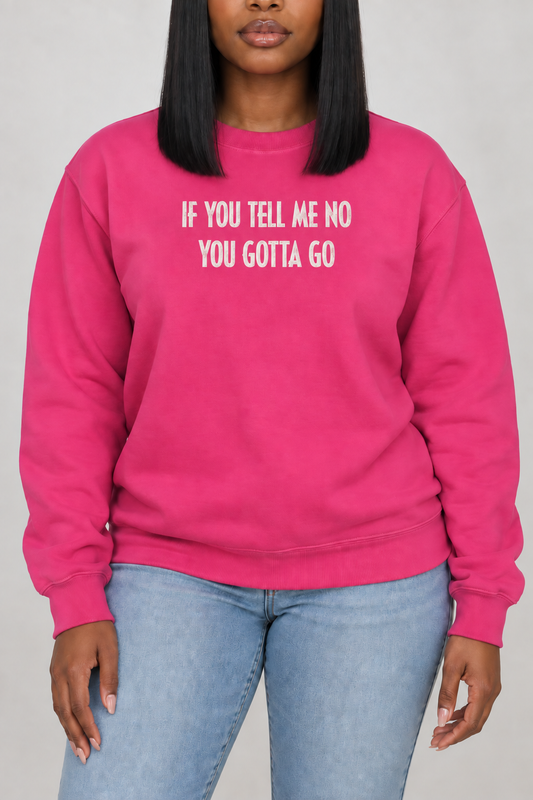 “Don’t Tell Me No” Sweatshirt (embroidered)